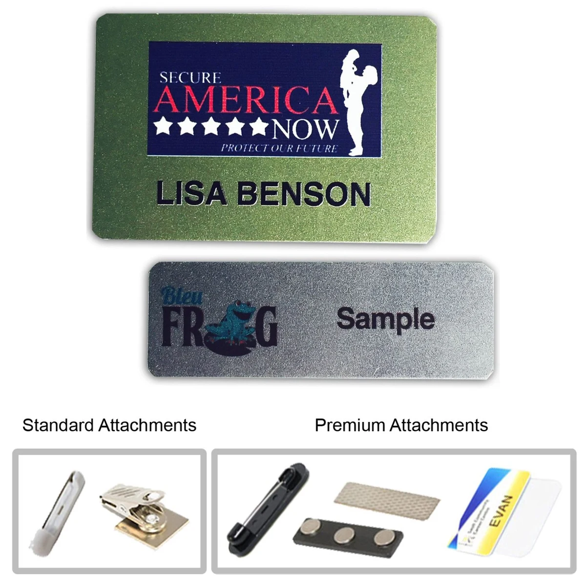 2 inch x 3 inch Metal Name Badge 1