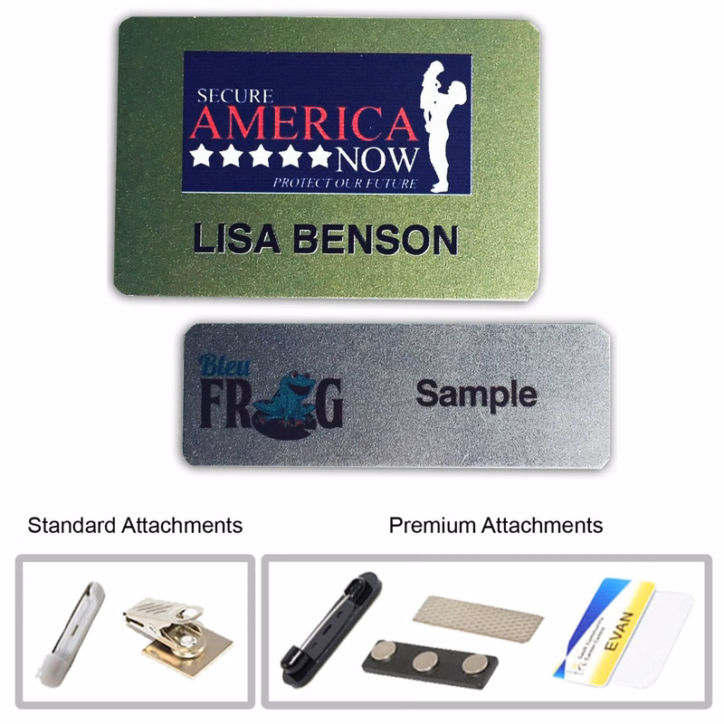 2 inch x 3 inch Metal Name Badge