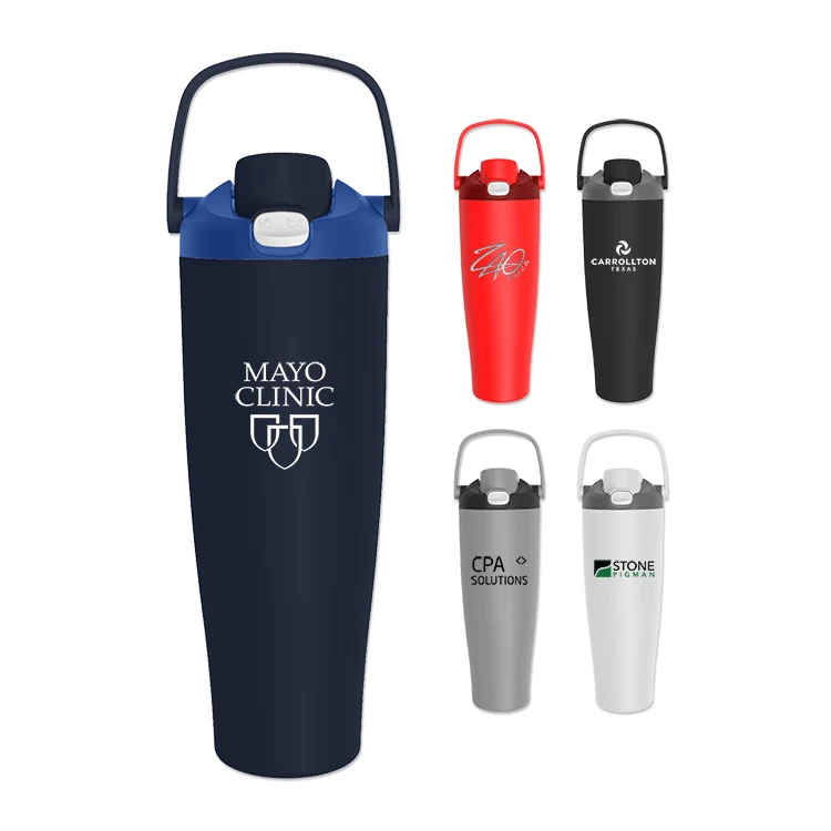 40 Oz Stainless Steel Travel Mug with Handle and Straw 1
