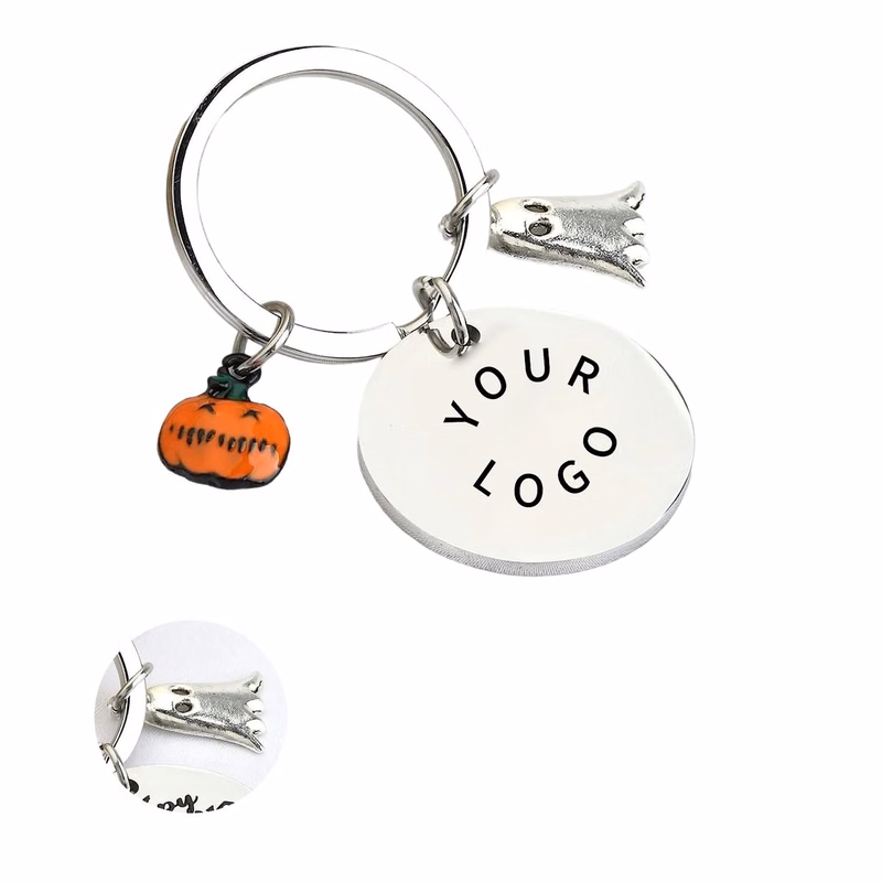 Mini Pumpkin Ghost Halloween Keychain
