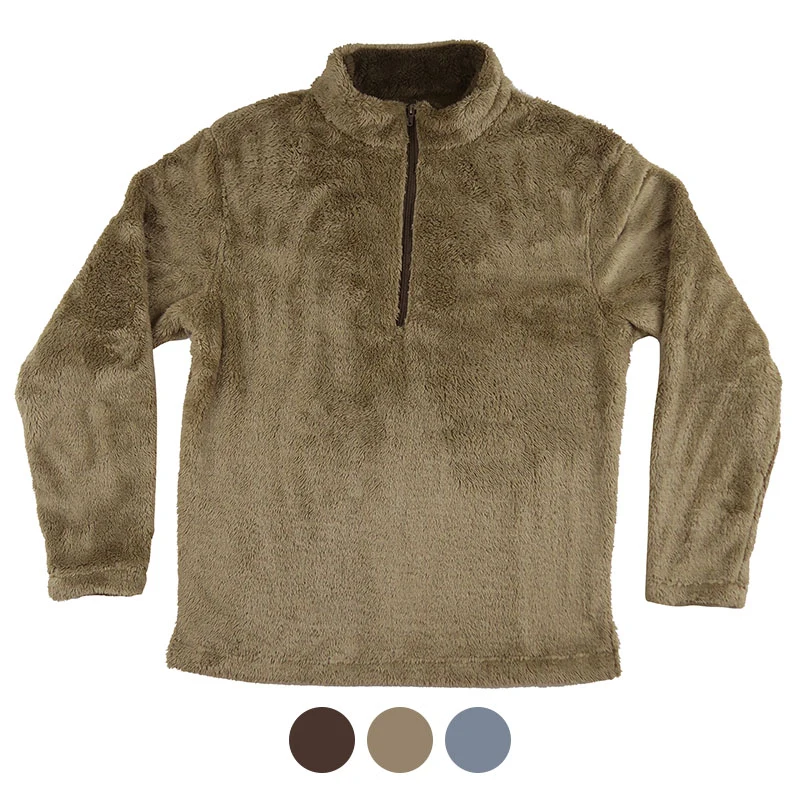 Half-Zip Deep Pile Fur Fleece Pullover, custom hoodie or sweatshirt with logo imprint 1
