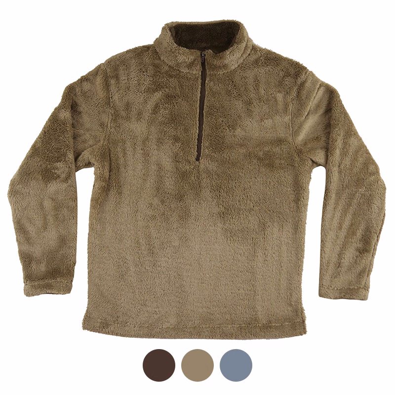 Half-Zip Deep Pile Fur Fleece Pullover