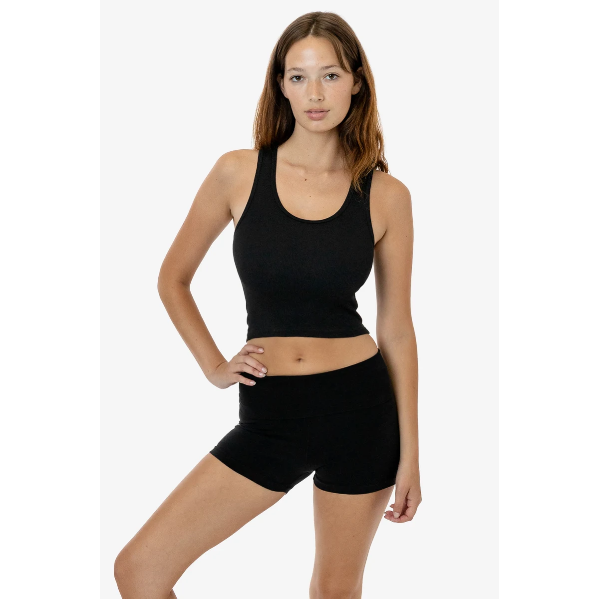 COTTON SPANDEX 2X1 RIB CROP TANK 1