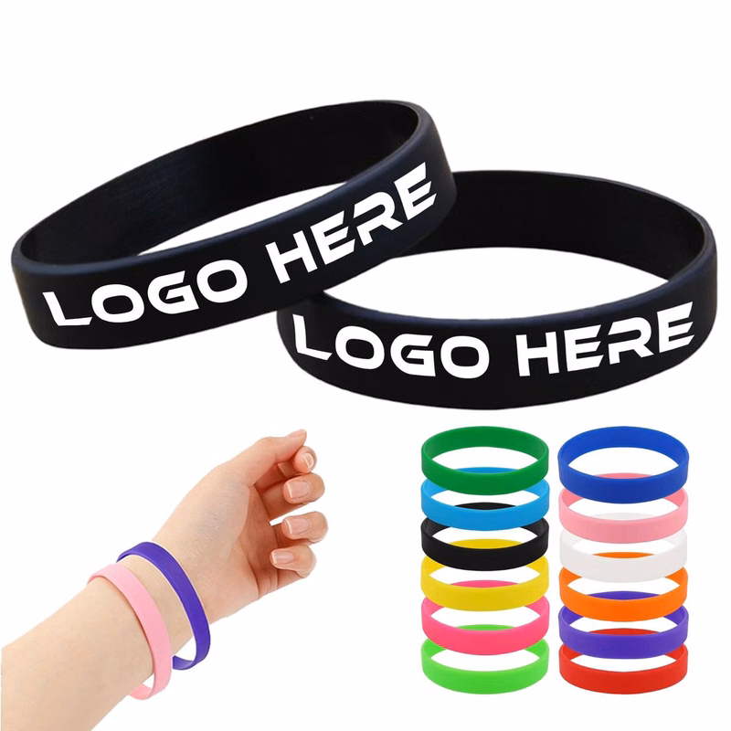 8"??0.5"??0.1" Branded Customised Silicone Wristband