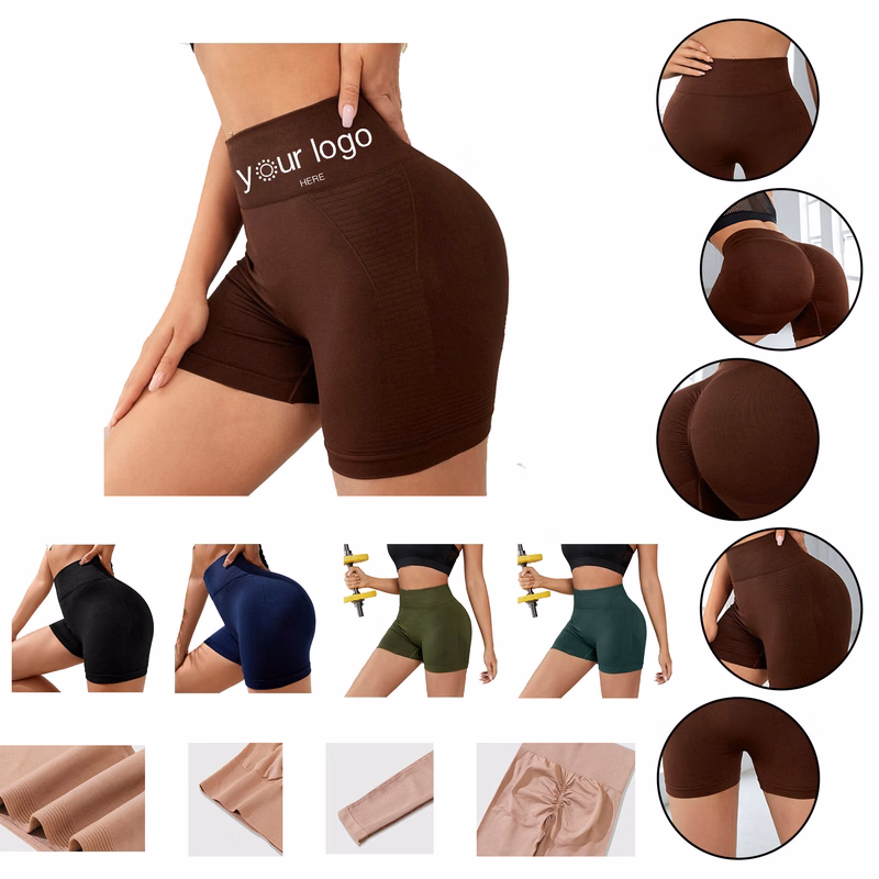 Seamless High Waist Women Running Yoga Shorts