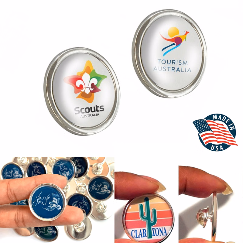 1.5" Round Graphic Pin - Made In USA