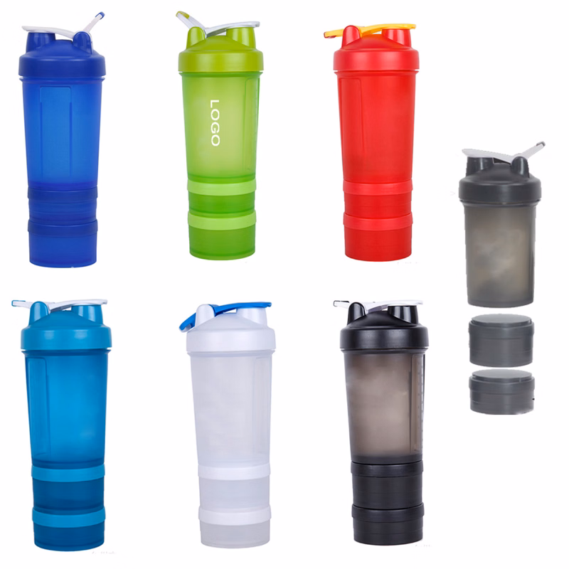 16oz Shaker Bottle with 2 Storage Parts