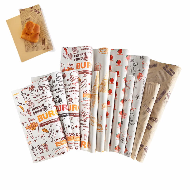 Printed Greaseproof Food Wrapping Paper 50 Sheets