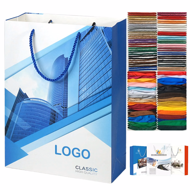 Full-color Print White Card Paper Tote Bag Gift Promotional