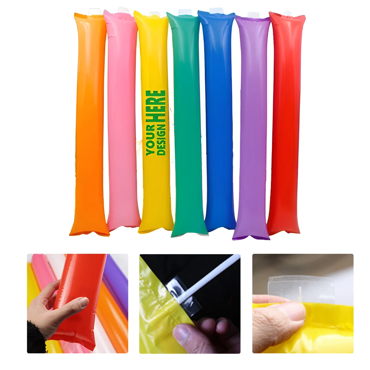 MOQ 50 Inflatable Cheer Sticks Noisemaker Support Rally Balloons 1