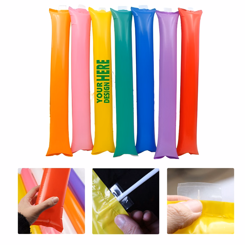 MOQ 50 Inflatable Cheer Sticks Noisemaker Support Rally Balloons