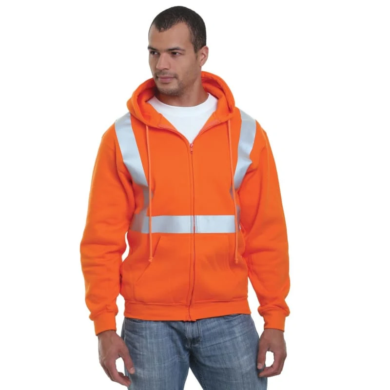 Bayside Men's USA-Made Hi-Visibility Full-Zip Hooded Sweatshirt - 3790 1