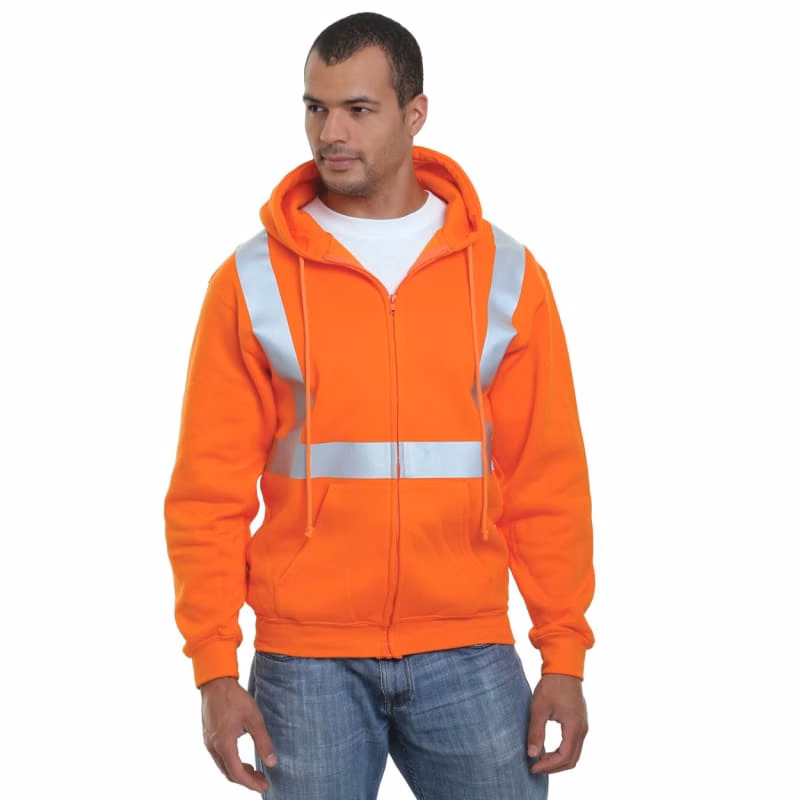 Bayside Men's USA-Made Hi-Visibility Full-Zip Hooded Sweatshirt - 3790