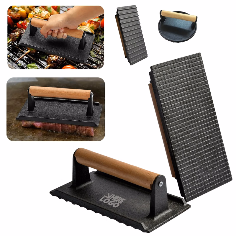 Heavy Duty Rectangle Round Grill Burger Press