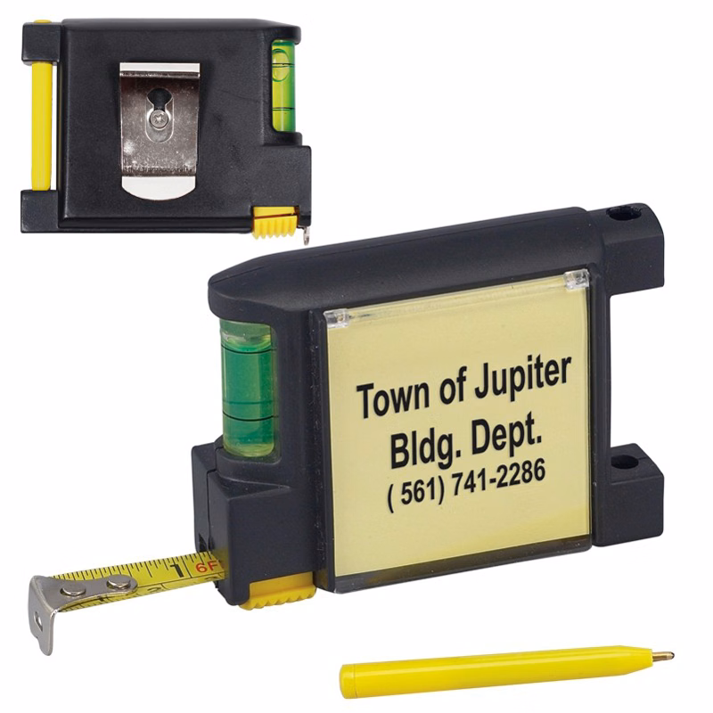 Multi-Function Tape Measure w/ Level/ Notepad & Pen
