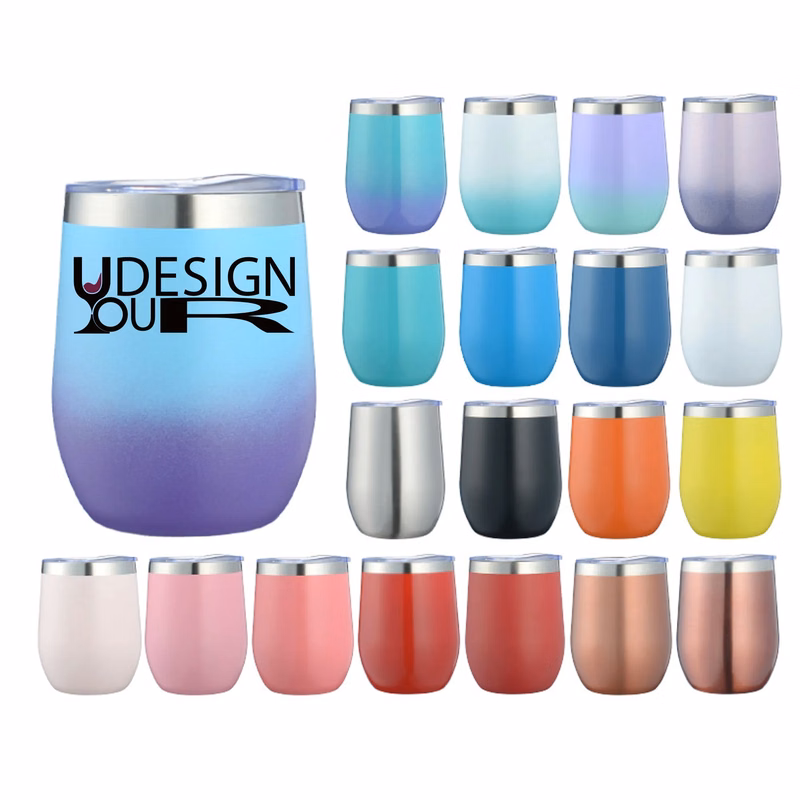 12oz Eggshell Vacuum Cup 304SS U-Shape Custom Finish