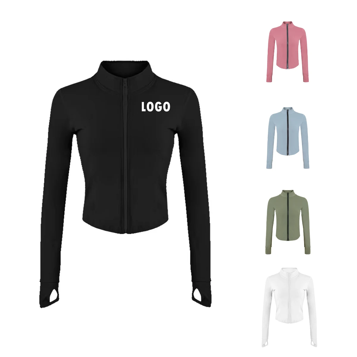 Women Running Jacket With Thumb Holes 1