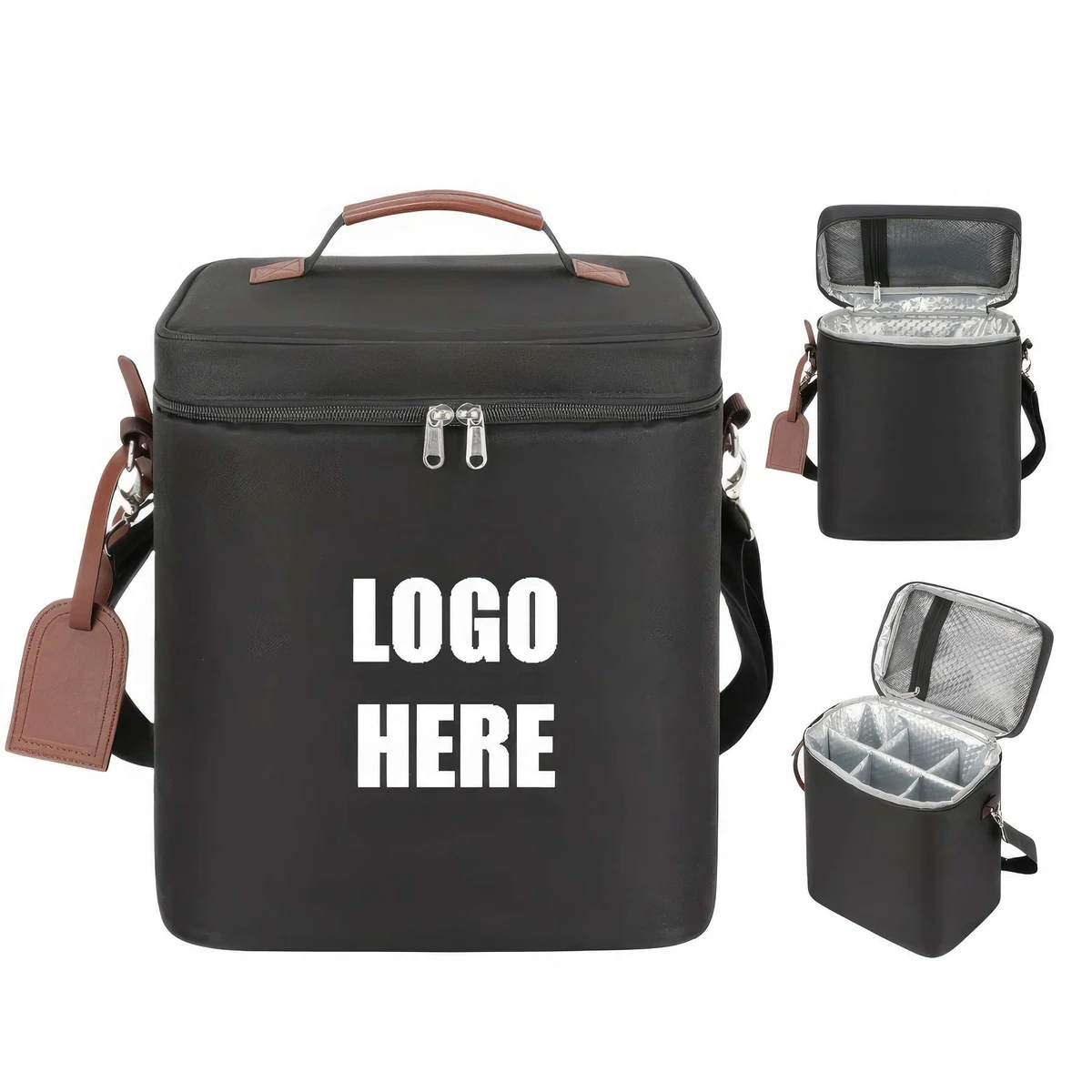 Custom Insulated 6 Bottle Wine Gift Tote Carrier 1
