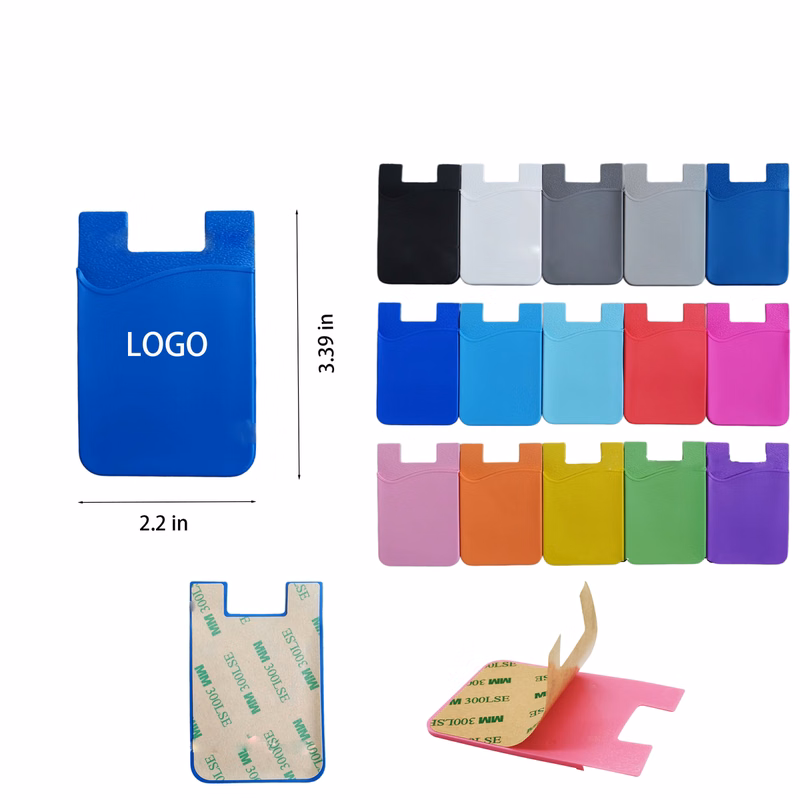 Single-Layer Silicone Card Holder With Adhesive Backing