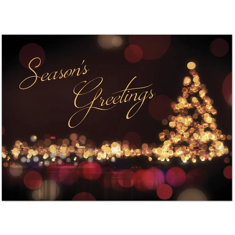 Classic City Lights Holiday Greeting Card 1