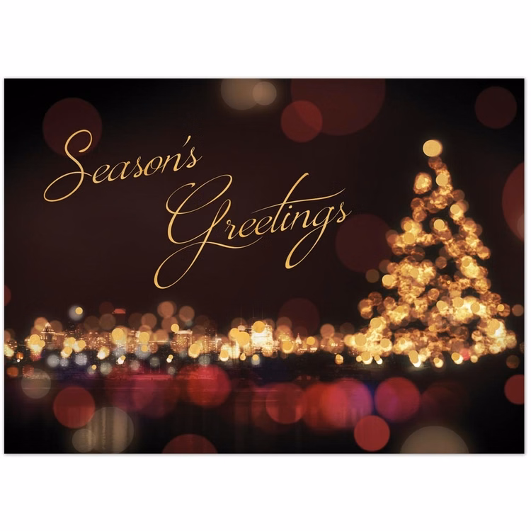 Classic City Lights Holiday Greeting Card