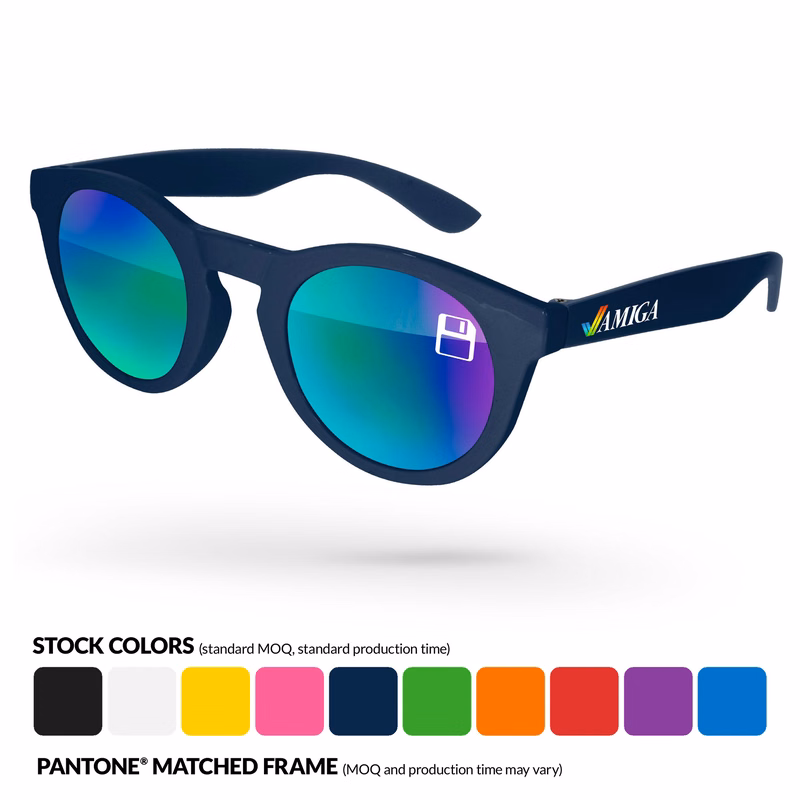 Andy Mirror Sunglasses w/ Temple Imprint