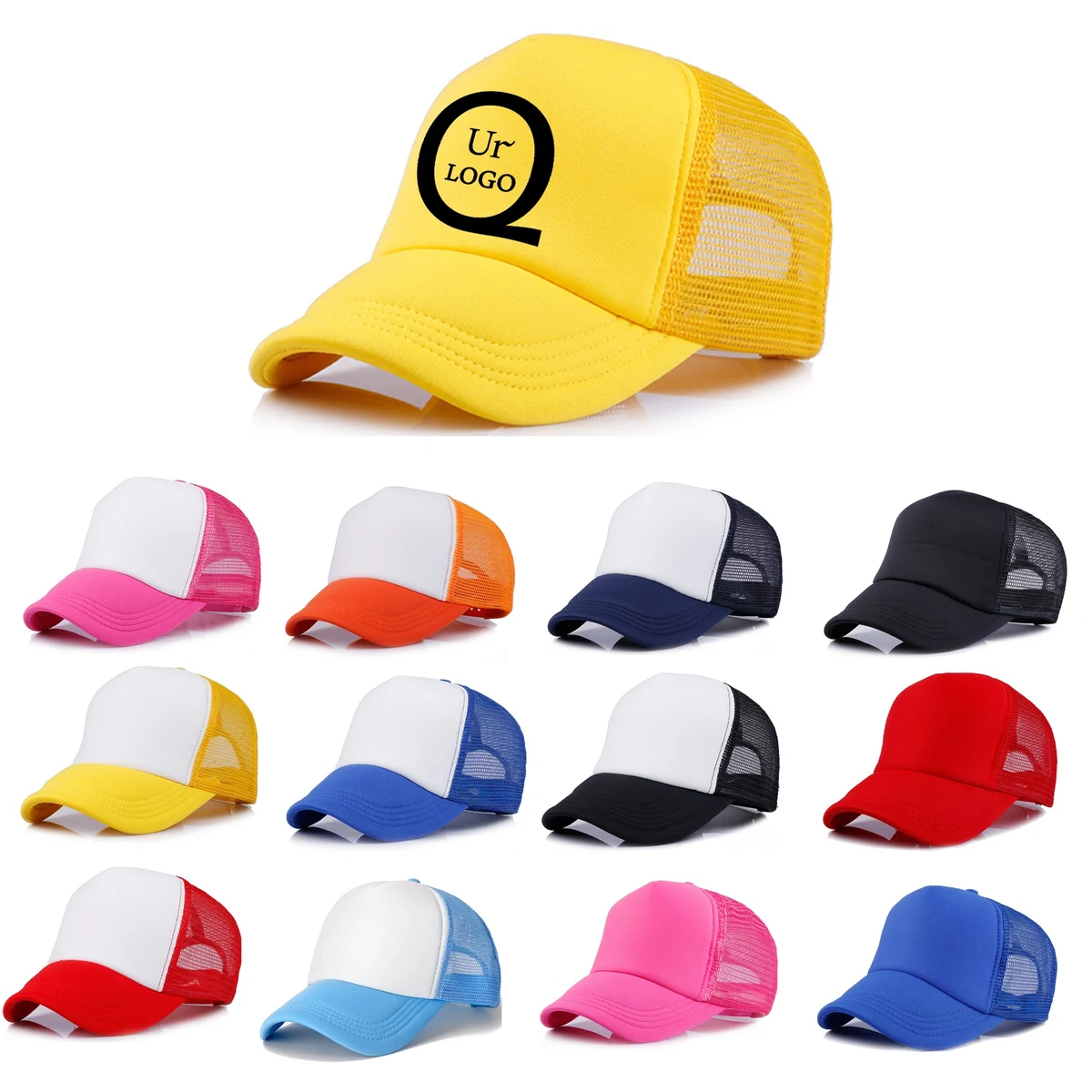 Short Brim Mesh Back Baseball Cap 1