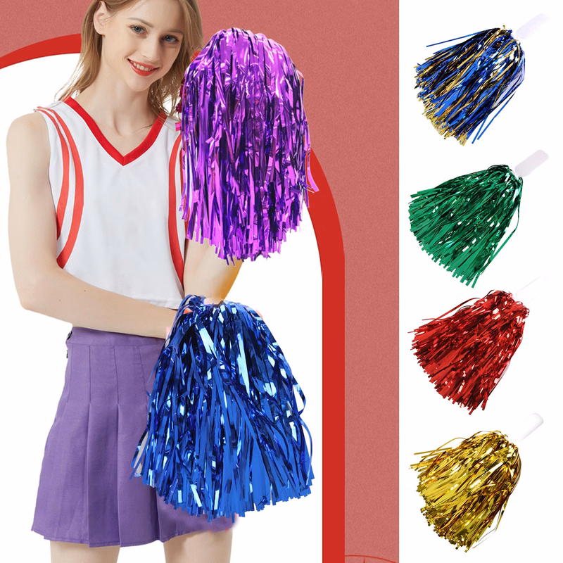 Cheerleading Metallic Foil Pompoms