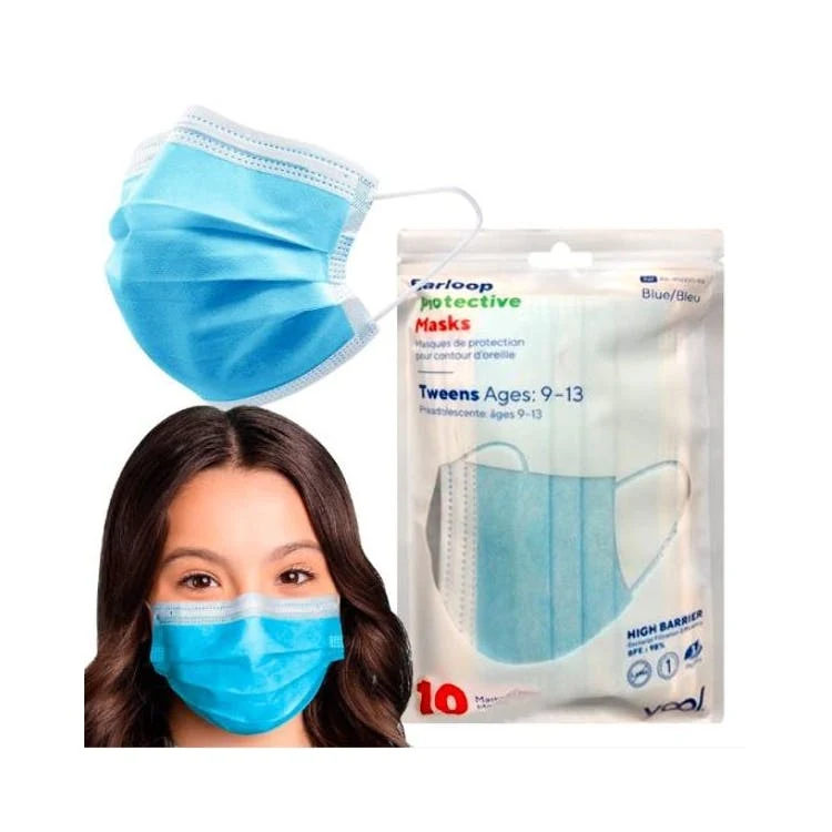 Kids' Disposable Face Masks - Blue 10 Pack 3-Ply 1