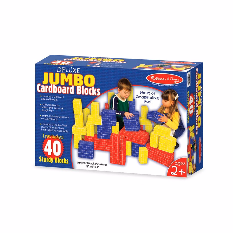 Melissa & Doug Jumbo Cardboard Blocks - 40 Pieces