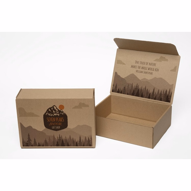 Full Color Natural Brown Display Mailer Box w/2 Sided Imprint (12" x 9" x 4")