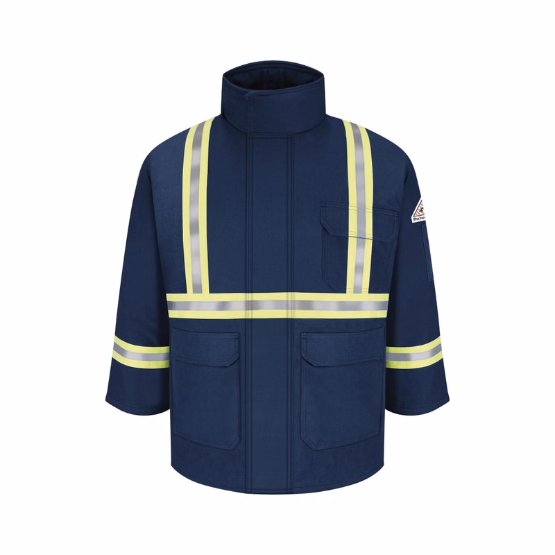 Men's Long Deluxe Parka With Reflective Trim - EXCEL FR® ComforTouch - JLPCL