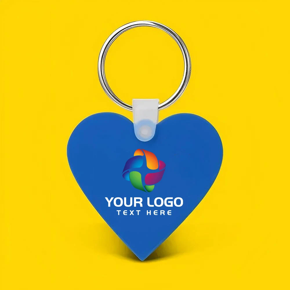 Custom Heart Shaped Silicone Key Tag 1