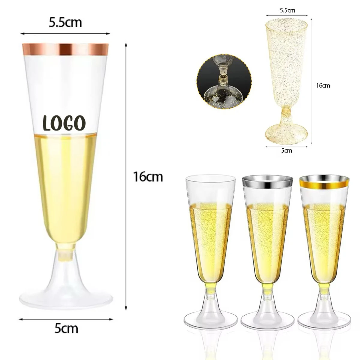 5 OZ Disposable Champagne Flutes 1