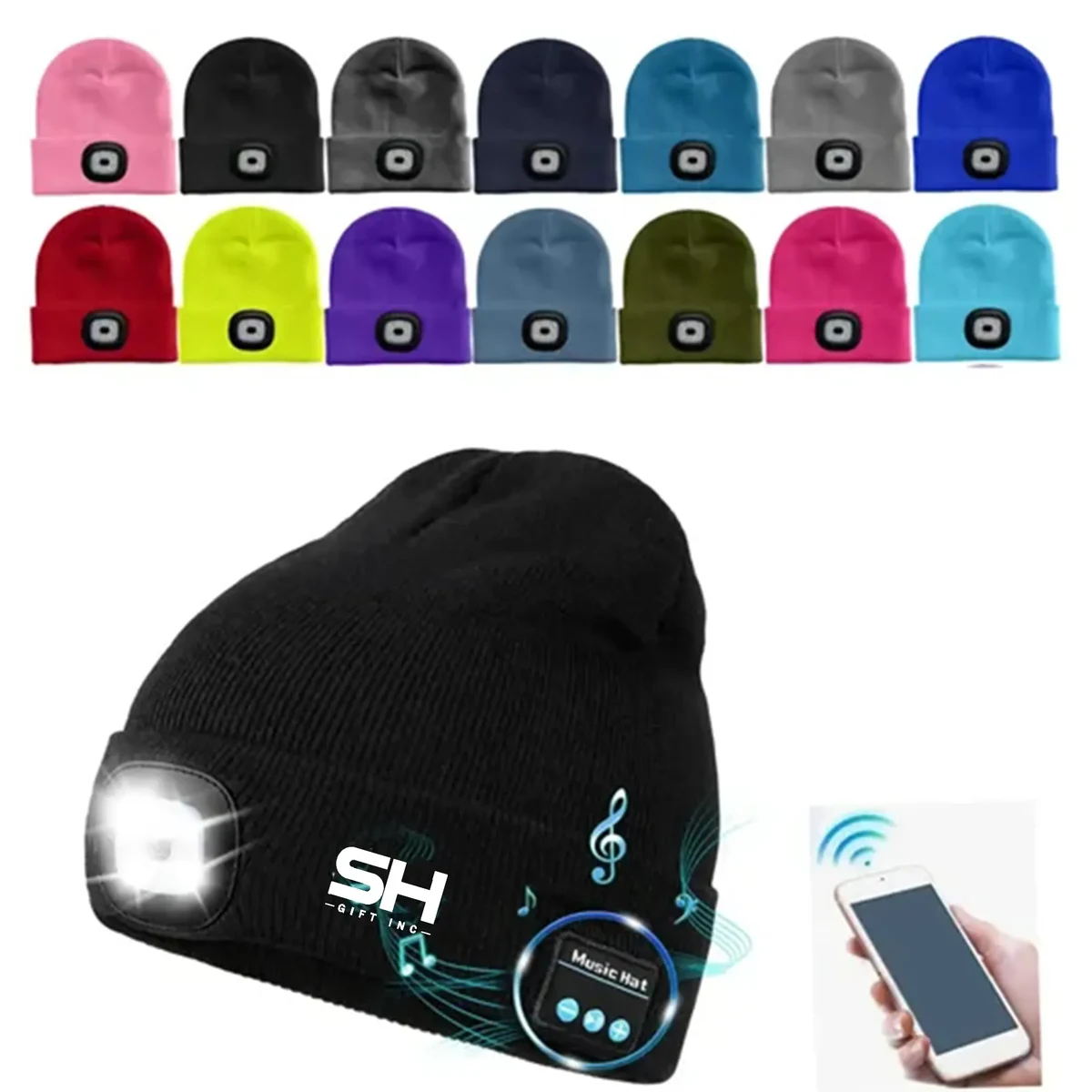 Bluetooth Beanie Hat with LED Light 1