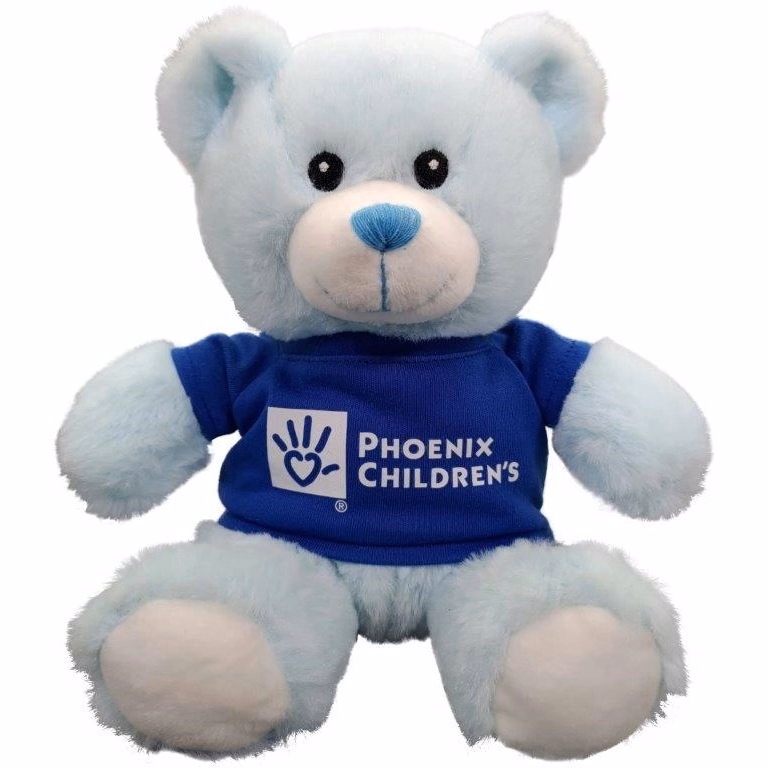 8" Embroidered Eyes Blue Bear