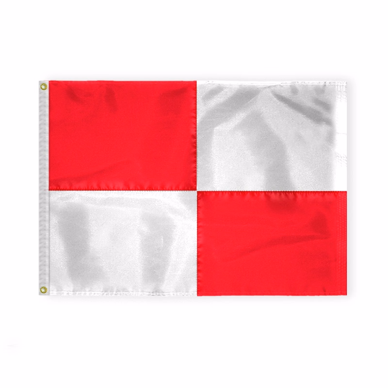 2.5'x3.3' Nylon Red and White (Quartered) Beach Safety Flag