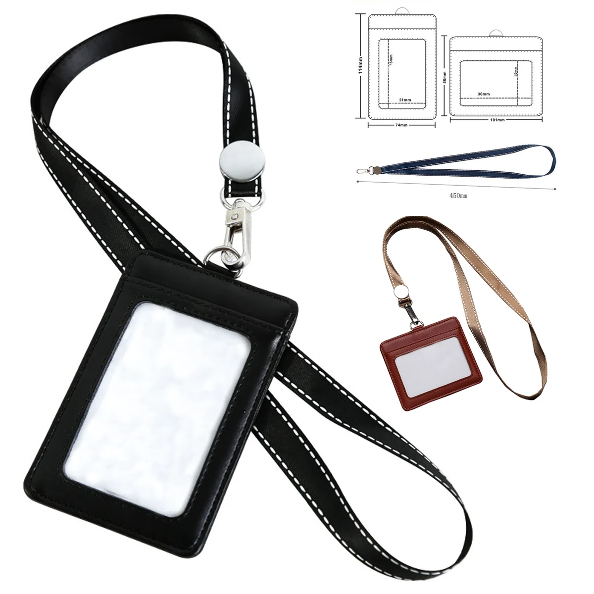 Leather Badge Holder With Lanyard 1