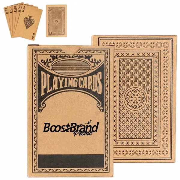 Custom Kraft Playing Cards with Rustic Charm — Eco Friendly Canvas Promotional Game Deck