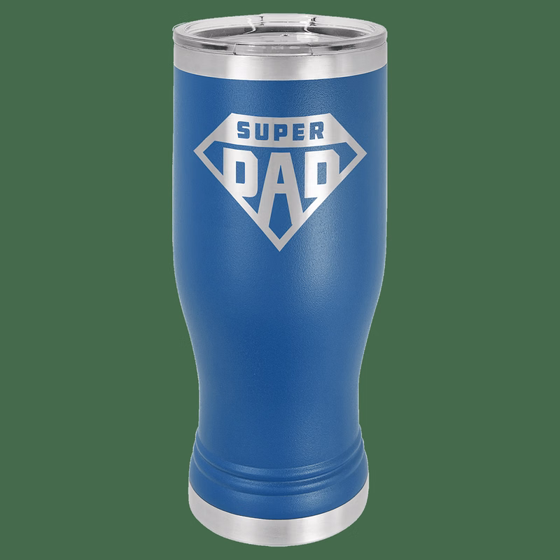20 oz. Royal Blue Laser Engraved Polar Camel Pilsner Tumbler w/Clear Lid