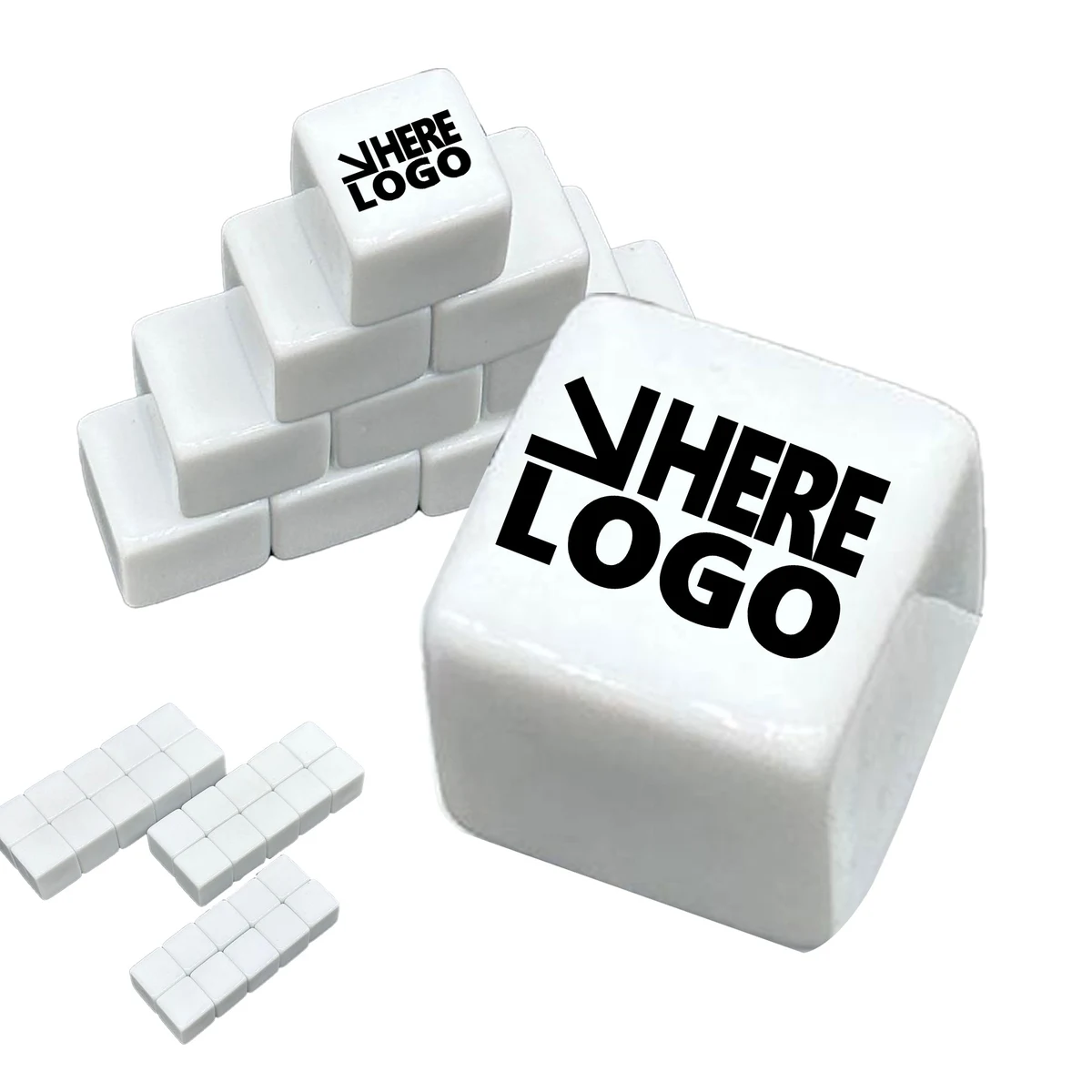 MOQ 100 Acrylic Dice White Custom 0.8" 1
