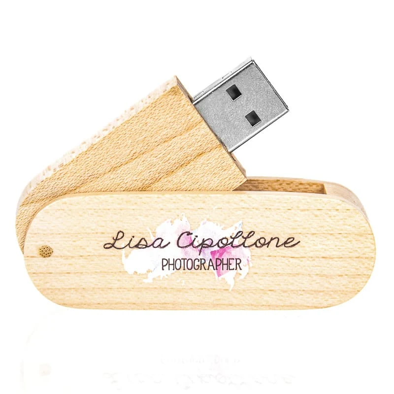 Custom Wood Swivel USB Flash Drives 1