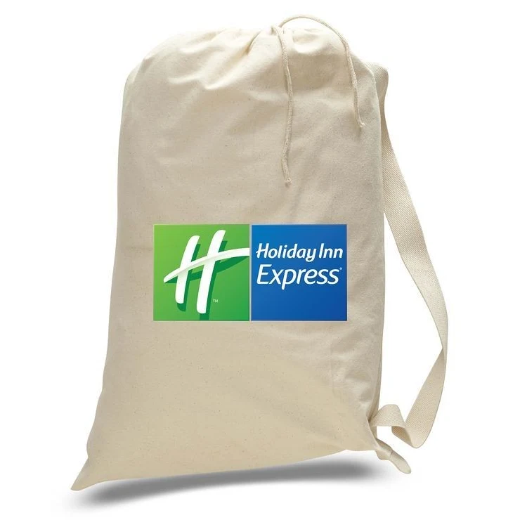 Large 12 oz. Canvas Drawstring Laundry Bag - 22"x33" 1