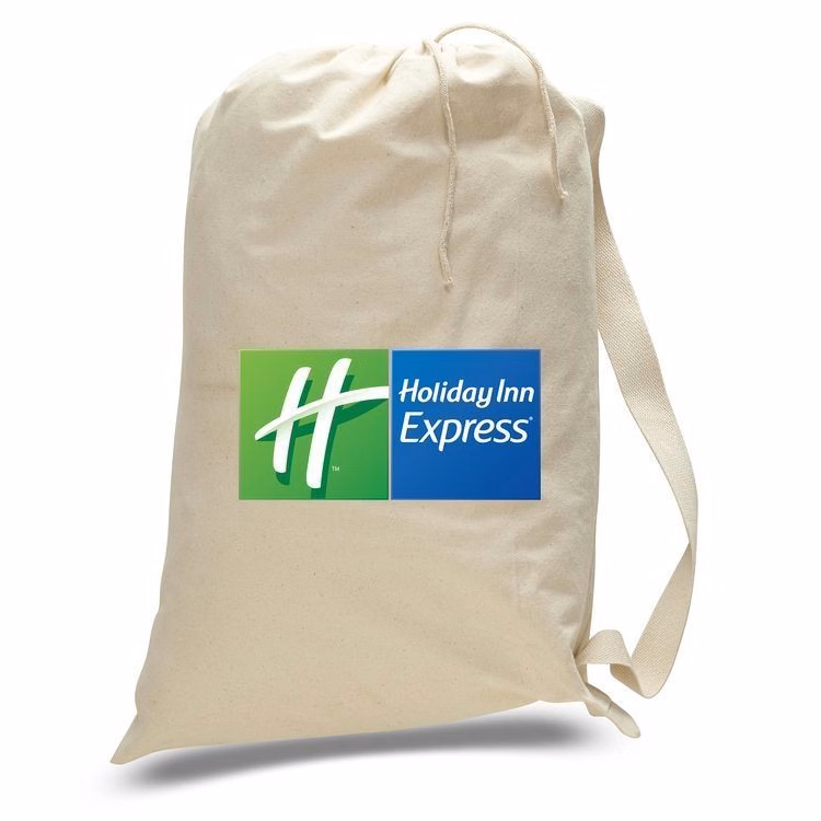 Large 12 oz. Canvas Drawstring Laundry Bag - 22"x33"