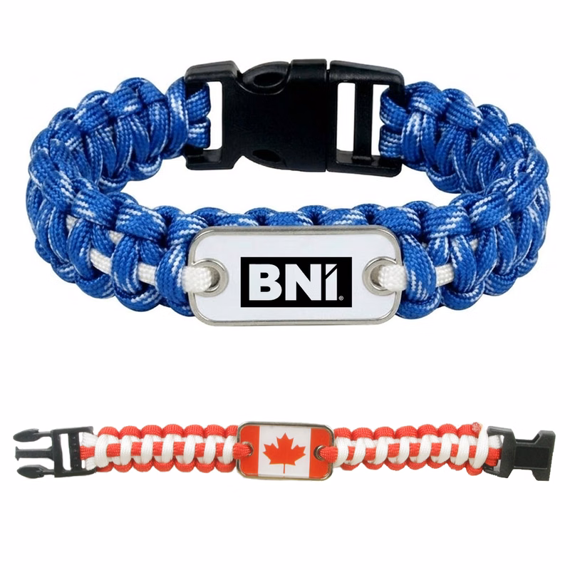 Custom Paracord Survival Bracelet with Metal Plate