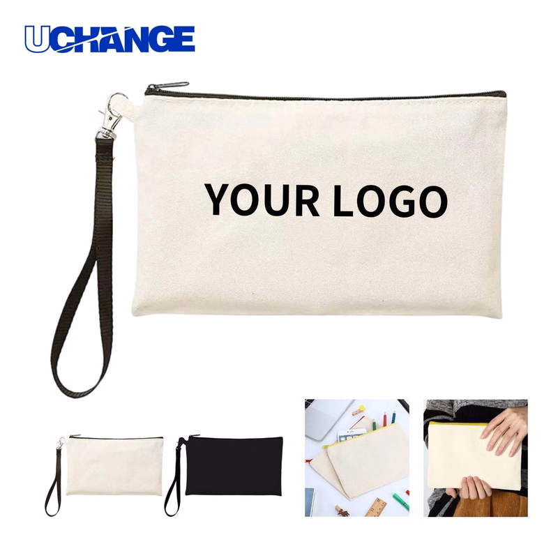 Canvas Zipper Storage Pencil Bag Organizer