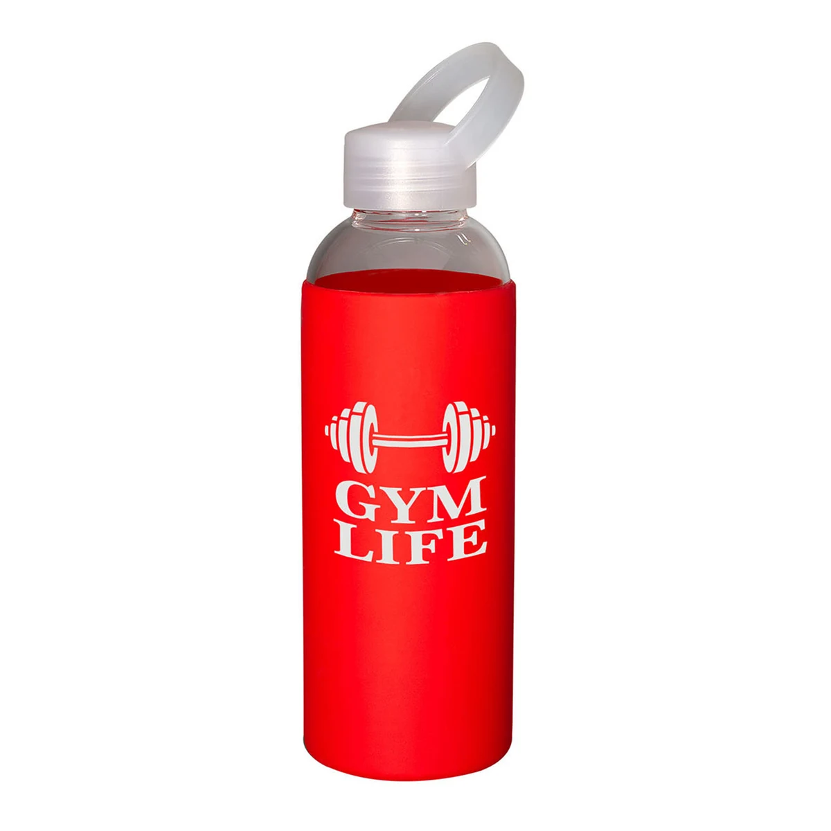 18 oz Glass Bottle With Color Silicone Sleeve 1