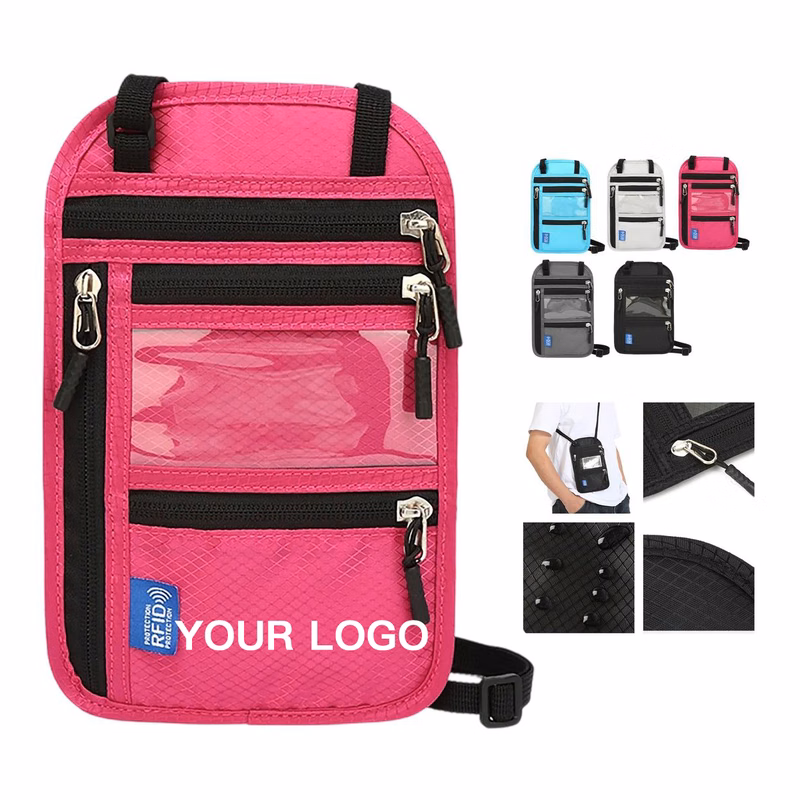 Travel Neck Pouch with Clear ID Window