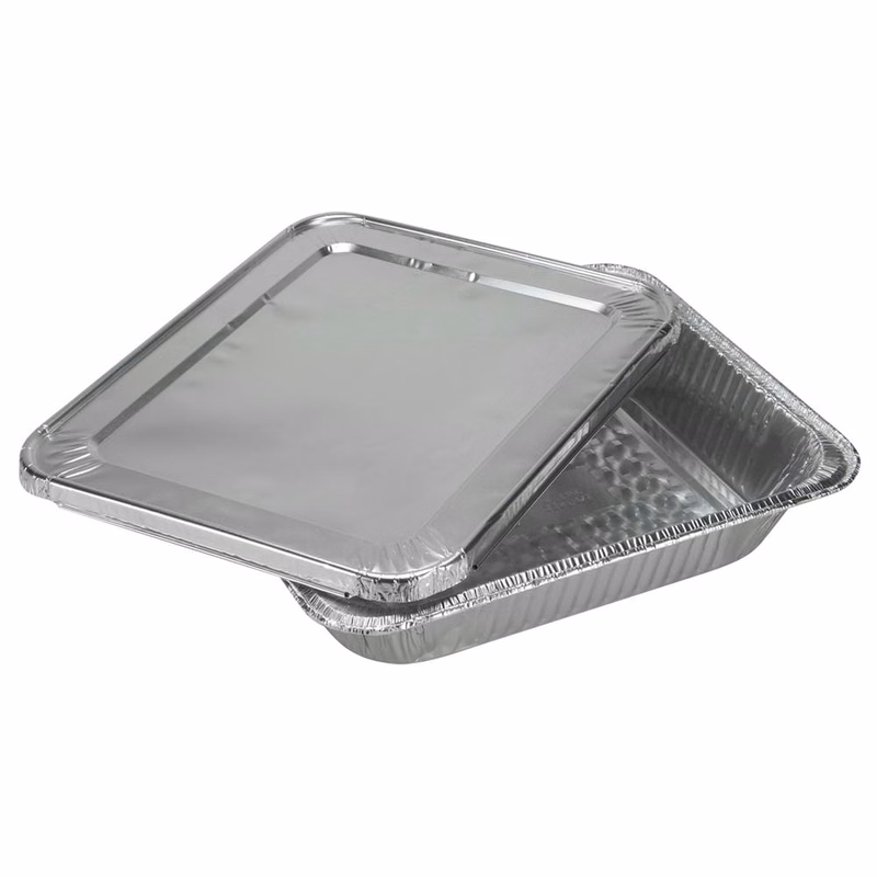 Deep Aluminum Pans with Lid - Half-Size 2 Count