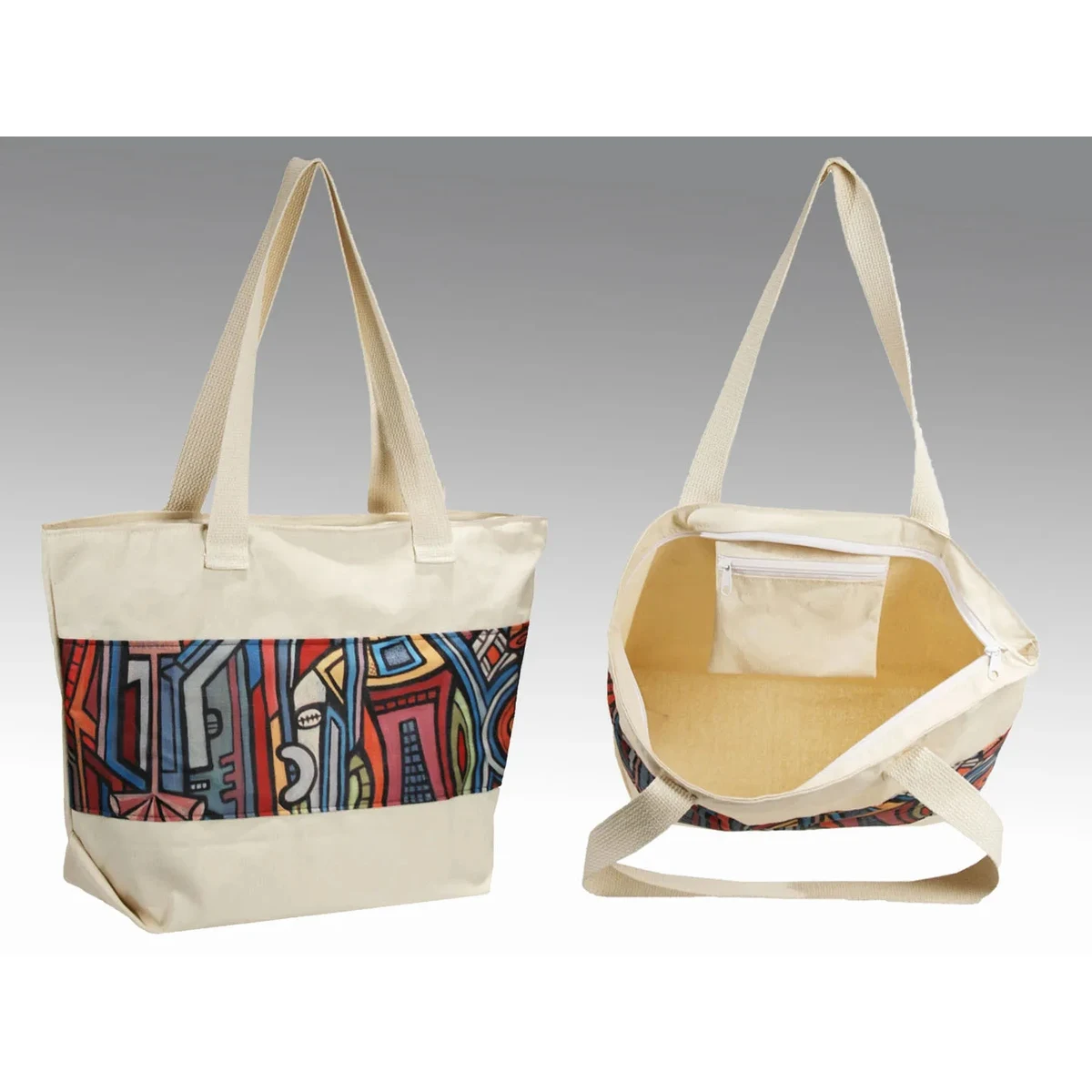Recycled Canvas Open Tote Bags (18" x 15" x 4") 1